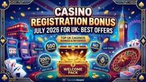 Casino Registration Bonus July 2026 for UK Best Offers